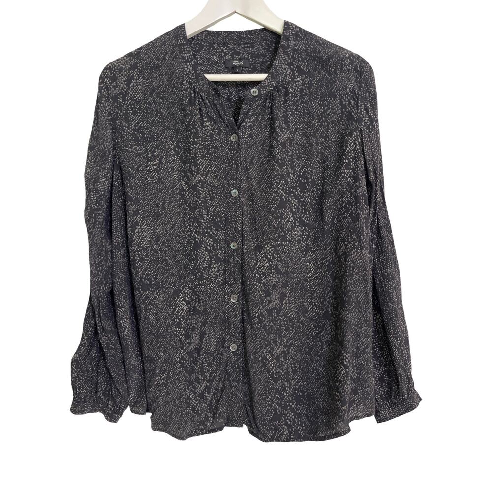 Rails Eloise Slate Python Print Blouse Button Fro… - image 1